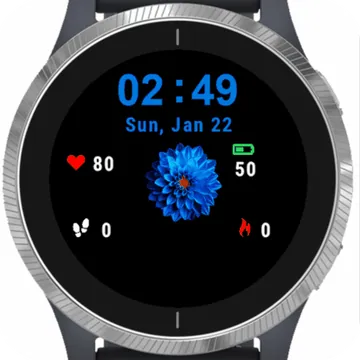 Blue Flower Garmin watch face preview