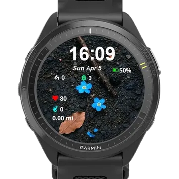Blue Flowers Ground Garmin watch face preview