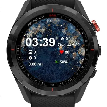 Blue Gold Christmas Garmin watch face preview