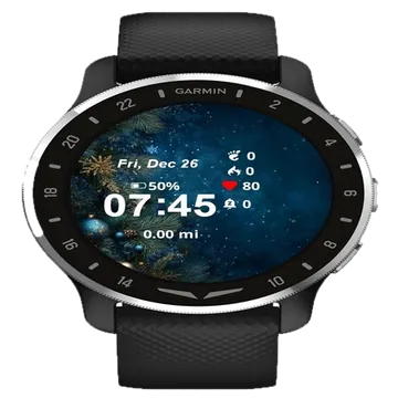 Blue Gold Decorations Garmin watch face preview