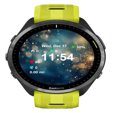 Blue Gold Sparkles Garmin watch face preview