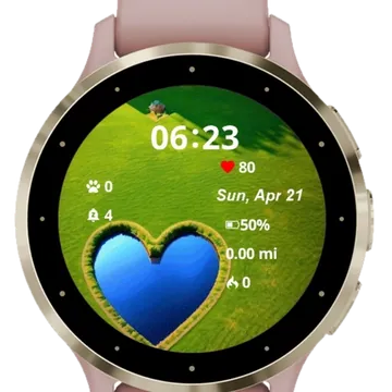 Blue Heart Garmin watch face preview