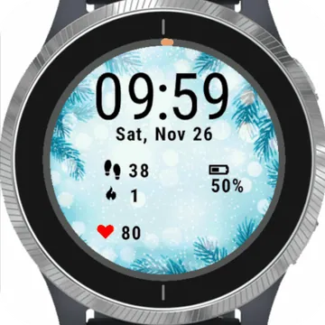 Blue Holiday Chistmas Garmin watch face preview