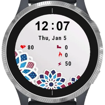 Blue Mandala Garmin watch face preview