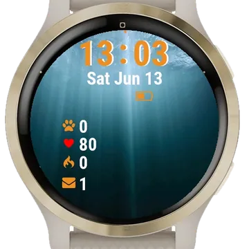 Blue Ocean Sunlight Garmin watch face preview