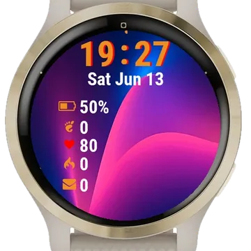 Blue Pink Abstract Garmin watch face preview