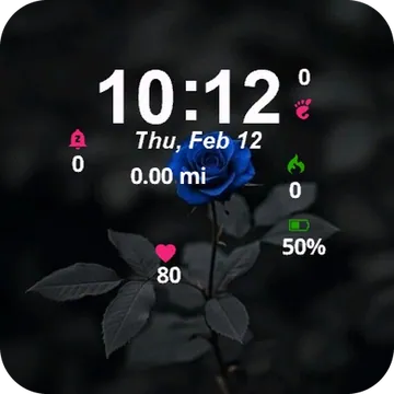 Blue Rose Dark Garmin watch face preview