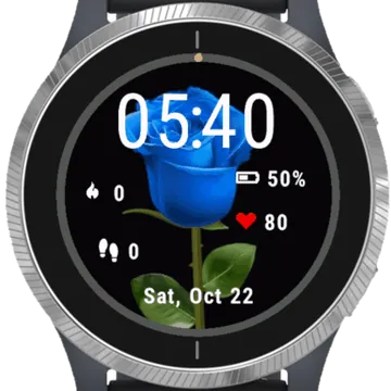 Blue Roses Garmin watch face preview