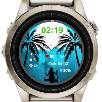 Blue Sky Garmin watch face preview