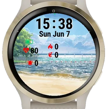 Blue Sky White Clouds Garmin watch face preview