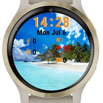 Blue Sky White Clouds Garmin watch face preview