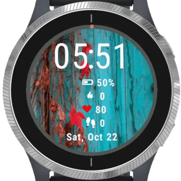 Blue Wall With Flowers Garmin watch face preview