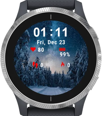 Blue Winter Garmin watch face preview
