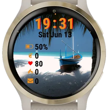 Boat Beach Garmin watch face preview