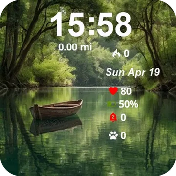 Boat Floating Middle River Garmin watch face preview