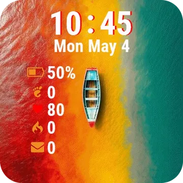 Boat Floating Water Colorful Garmin watch face preview