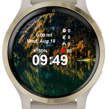Boat Floating Water Near Mountain Garmin watch face preview
