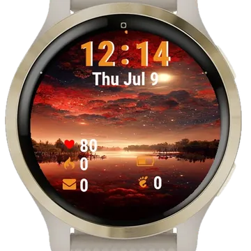 Boat Floating Water Under Cloudy Garmin watch face preview