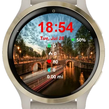 Boat Going Under Bridge Garmin watch face preview