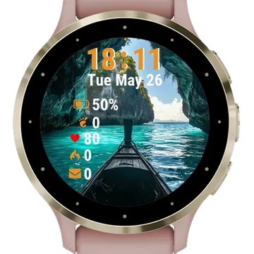 Boat Inside Cave Garmin watch face preview