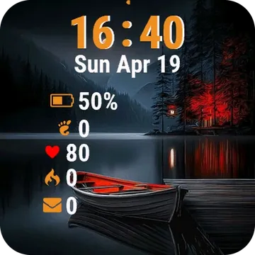Boat Is Docked Dock At Night Garmin watch face preview
