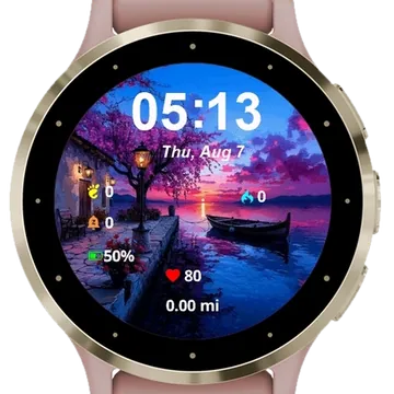 Boat Landscape Garmin watch face preview