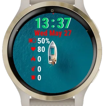 Boat Middle Body Water Garmin watch face preview