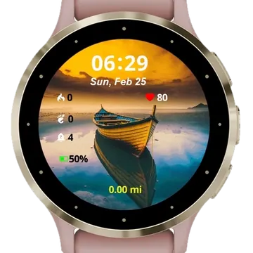 Boat on Lake Garmin watch face preview