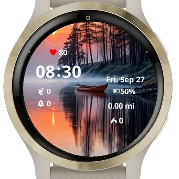 Boat On Lake Garmin watch face preview