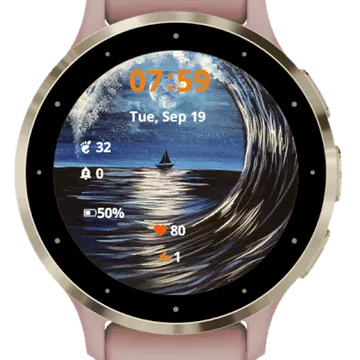Boat on Sea Garmin watch face preview