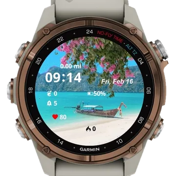 Boat on Sea Garmin watch face preview