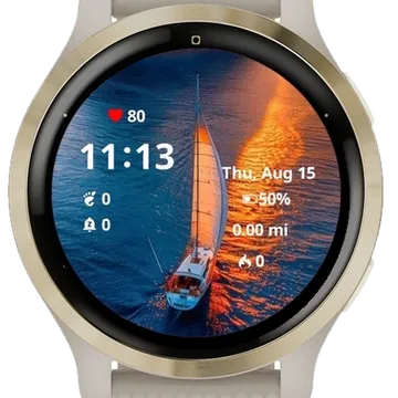 Boat On Sea Garmin watch face preview