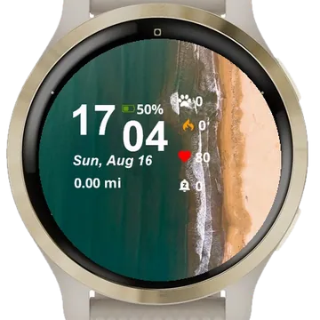 Boat Sitting Water Beach Garmin watch face preview