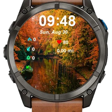 Boat Sitting Water Fall Garmin watch face preview