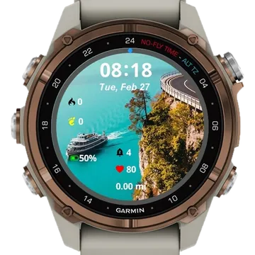 Boat trip Garmin watch face preview