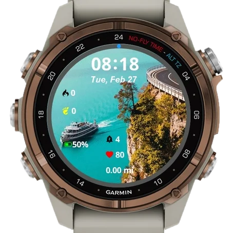 Boat trip Garmin watch face preview
