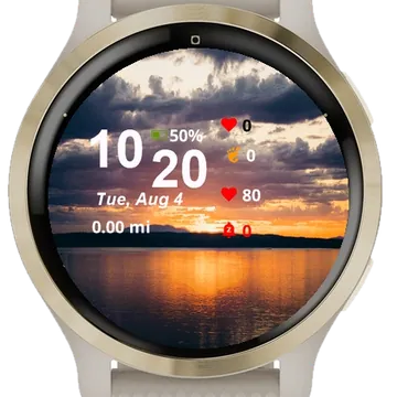 Body Water Boat Sunset Garmin watch face preview