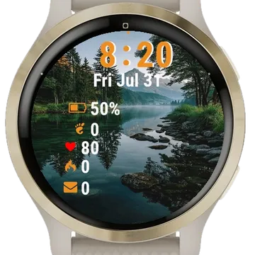 Body Water Rocks Trees Garmin watch face preview