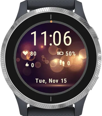 Bokeh Lights Garmin watch face preview