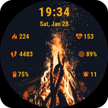 Bonfire Garmin watch face preview