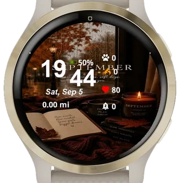 Book Candle Cup Sit Bed Front Garmin watch face preview