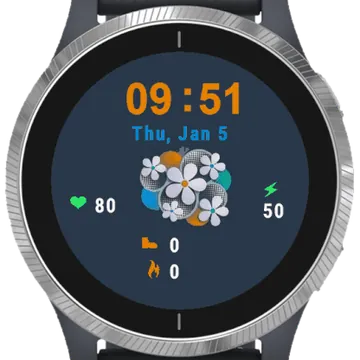 Boucket Flowers Garmin watch face preview