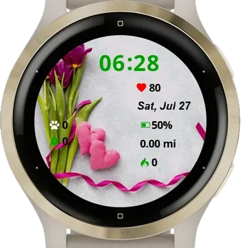 Bouquet Flowers Garmin watch face preview