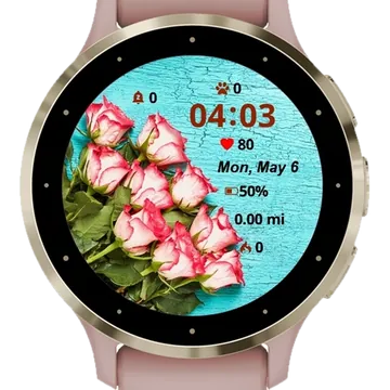 Bouquet Pink Roses Garmin watch face preview