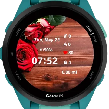 Bouquet Red Roses Garmin watch face preview