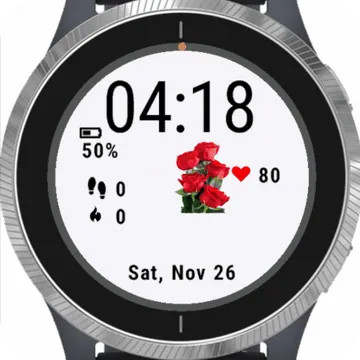 Bouquet Red Roses Garmin watch face preview