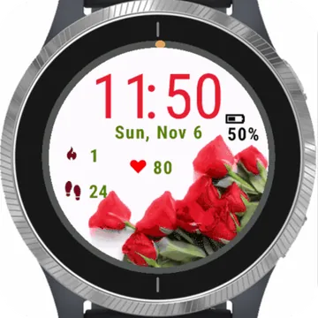 Bouquet Red Roses Garmin watch face preview