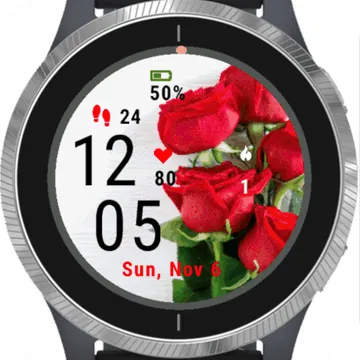 Bouquet Roses Garmin watch face preview