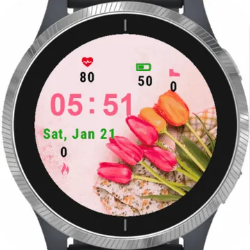 Bouquet Tulips Garmin watch face preview