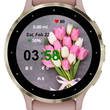 Bouquet Tulips Garmin watch face preview